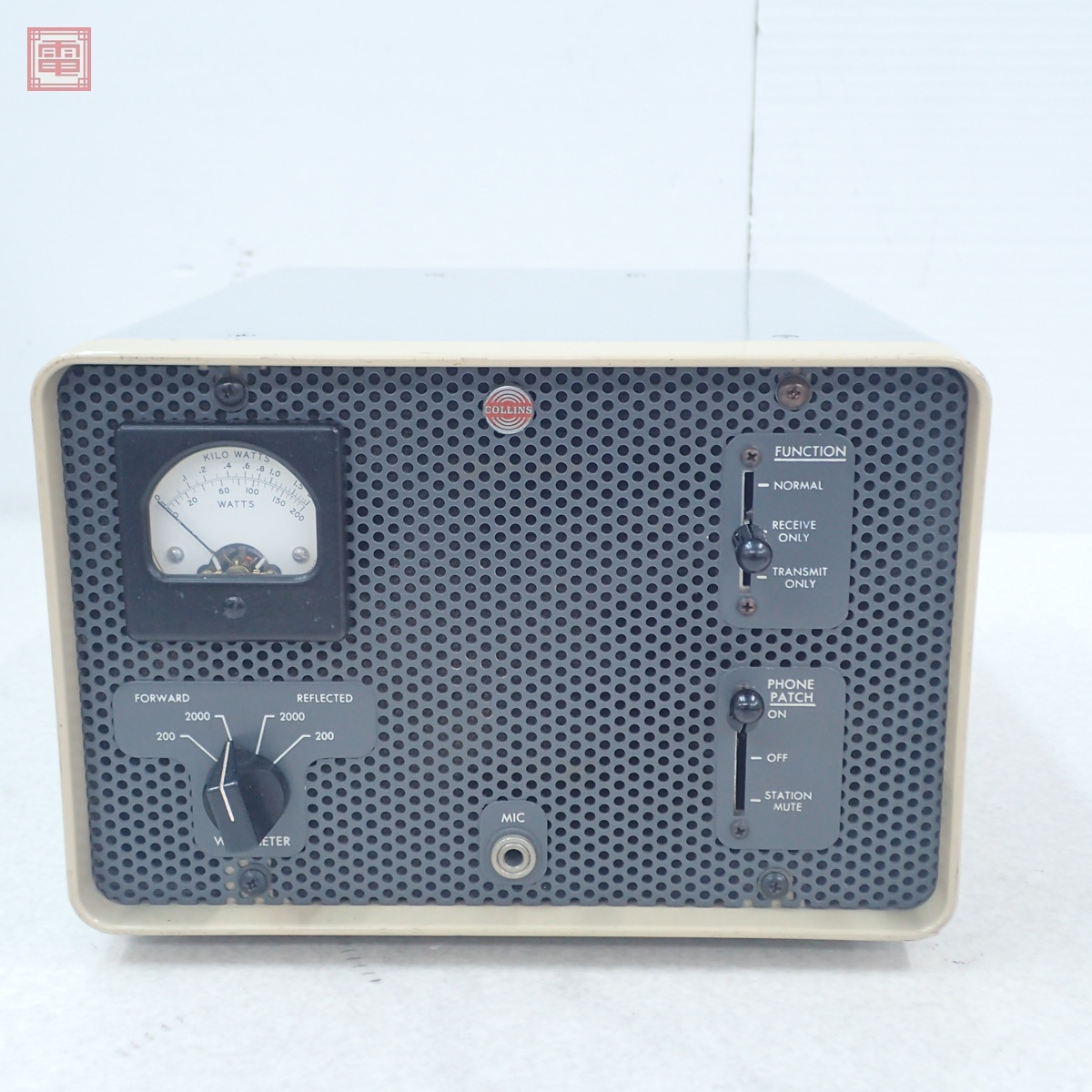 コリンズ 312B-4 ステーションコントロール ラウンドエンブレム 2000W(2kW)/200W COLLINS 動作未確認【20拍卖
