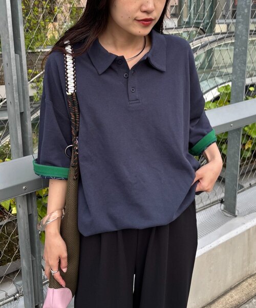 「CIAOPANIC TYPY」 半袖ポロシャツ MEDIUM ネイビー レディース拍卖