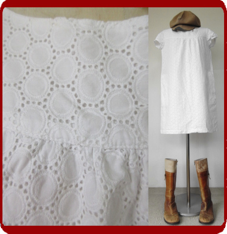 古着♪レトロ・Vintageジュンコシマダ白レースワンピ♪70s60s70年代60年代80年代パフスリガーリー即決まとめ衣装昭和サイズ40大きめ拍卖