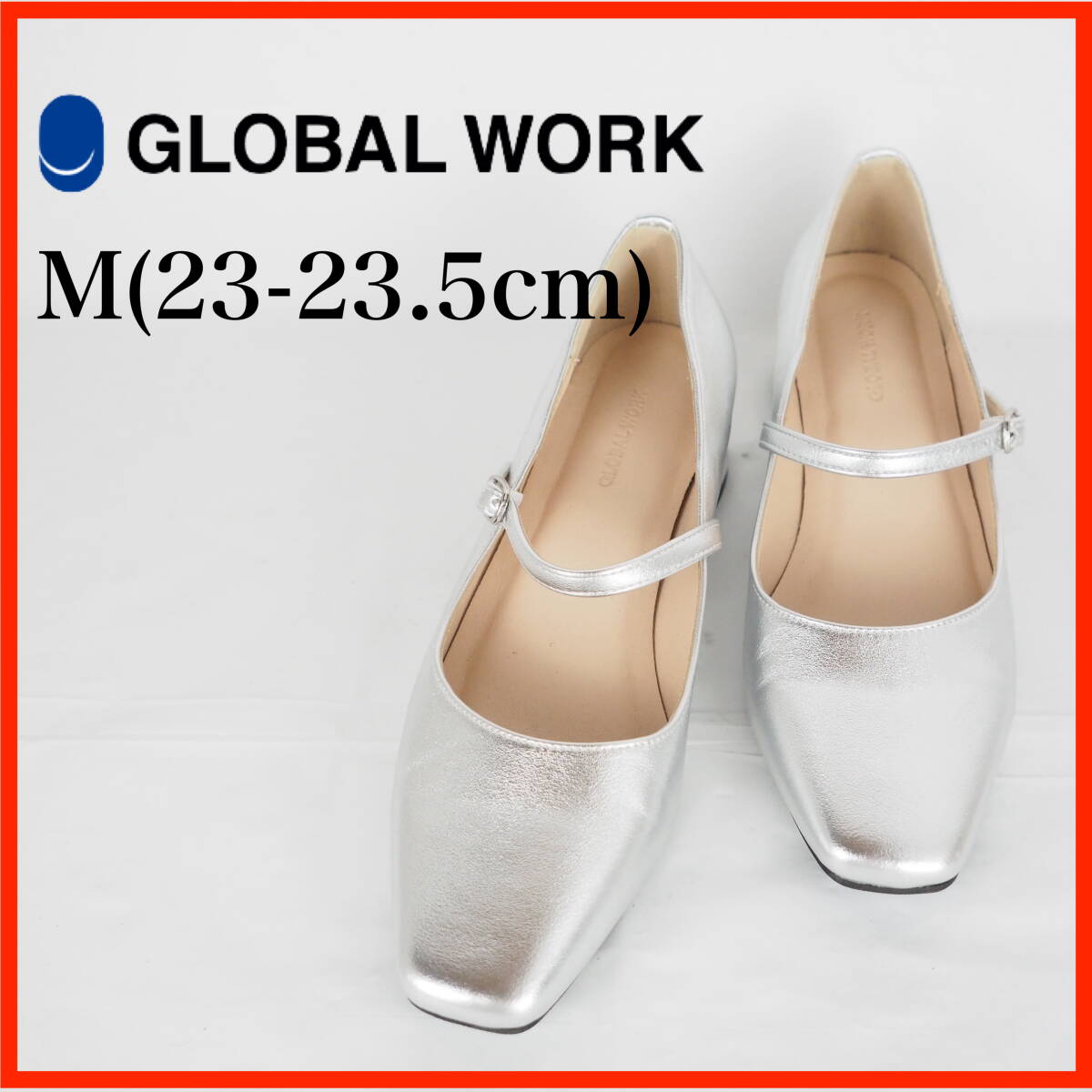 PK0290*GLOBAL WORK*グローバルワーク*レディースパンプス*M(23-23.5cm)*シルバー拍卖