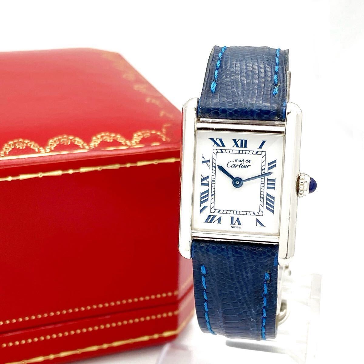 新品電池交換済 Cartier カルティエ マストタンク ARGENT 925 1614 Cal.057 クォーツ 稼働品 腕時計 alpひ0713拍卖