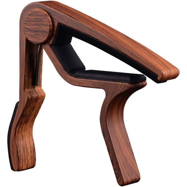ギターカポタスト アコギカポ ワンタッチ式 guitar capo エレキギター/ウクレレ/アコースティックギター用カポタスト(木目調)拍卖