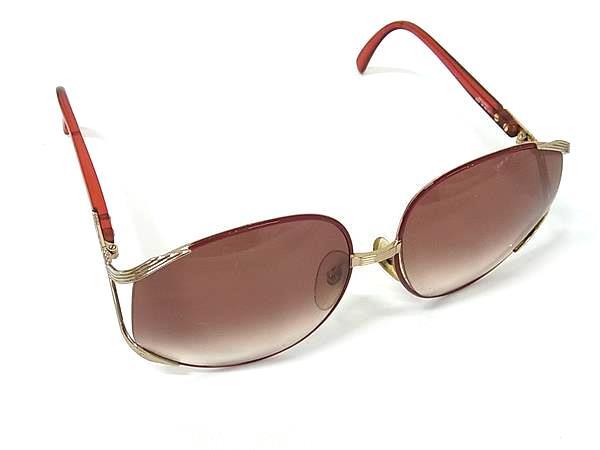 ChristianDior クリスチャンディオール 2250 サングラス メガネ 眼鏡 レディース レッド系×ゴールド系 DP5159拍卖
