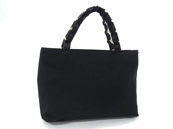 1円 Salvatore Ferragamo フェラガモ AU-21 0187 ヴァラ ナイロンキャンバス ハンドバッグ トート ミニバッグ ブラック系 FZ5804拍卖