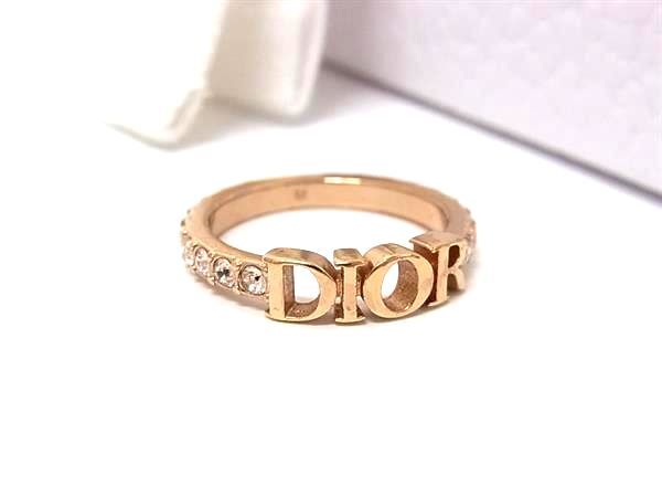 1円 ■美品■ ChristianDior クリスチャンディオール リング 指輪 アクセサリー サイズ M (約12号) ゴールド系×ライトピンク系 BU1875拍卖