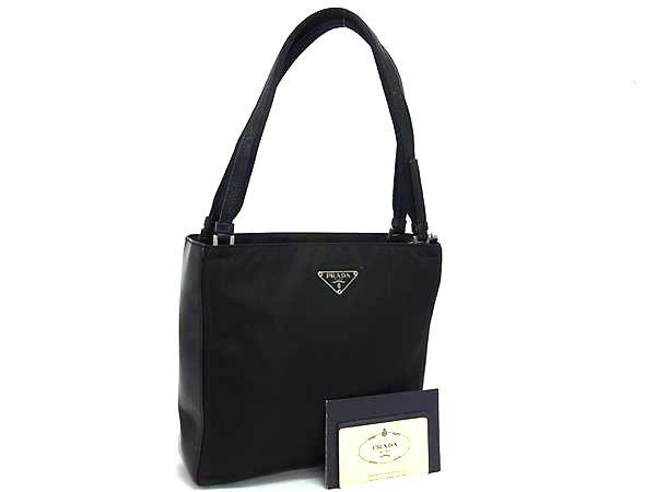1円 PRADA プラダ B9241 テスートナイロン×レザー ハンドバッグ トートバッグ 肩掛けかばん レディース ブラック系 FW6626拍卖