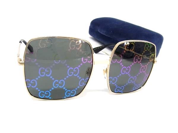 1円 ■極美品■ GUCCI グッチ GG0414S 003 60□17-140 GG柄 サングラス メガネ 眼鏡 メンズ レディース ゴールド系 FY4161拍卖