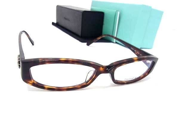 1円 ■極美品■ TIFFANY&Co ティファニー べっ甲調 メガネ めがね 眼鏡 メンズ レディース ダークブラウン系 FY4528拍卖