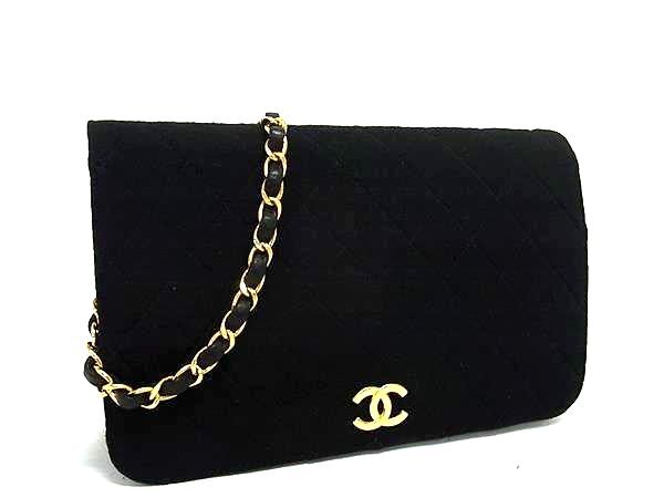 1円 CHANEL シャネル ココマーク マトラッセ コットン チェーン ショルダーバッグ 肩掛け レディース ブラック系 FY4508拍卖
