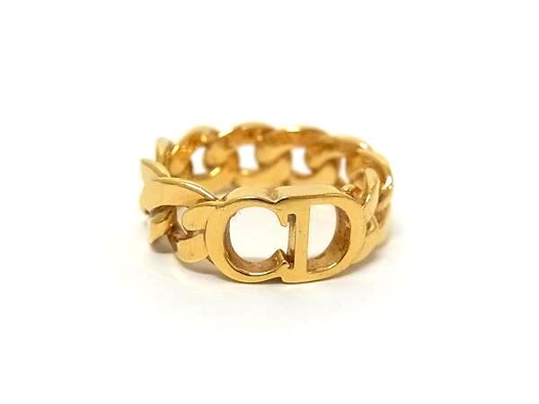 1円 ■美品■ ChristianDior クリスチャンディオール リング 指輪 アクセサリー 表記サイズ L (約13号) レディース ゴールド系 HD0329拍卖
