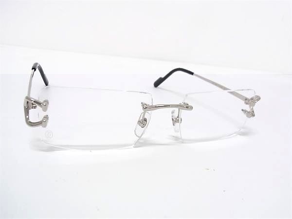1円 ■極美品■ Cartier カルティエ メガネ めがね 眼鏡 レディース メンズ シルバー系 BT6425拍卖
