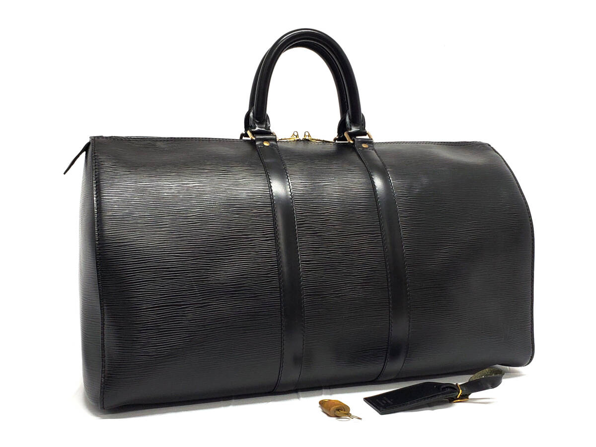 KD3715-579099◆極美品【ルイ ヴィトン】エピ・キーポル45・ボストンバッグ◆旅行かばん・ブラック拍卖