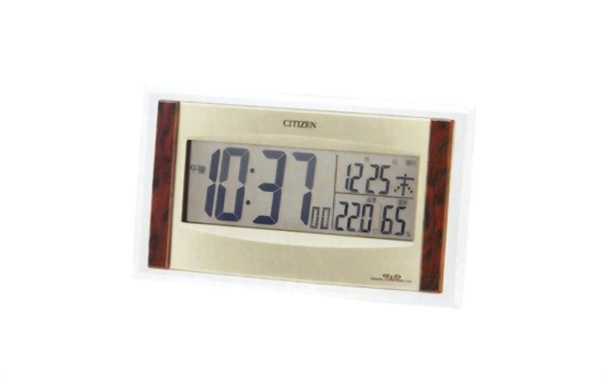 CITIZEN パルデジットソーラーR089 8RZ089-023 デジタル 電波時計 目覚まし時計 茶色木目仕上拍卖
