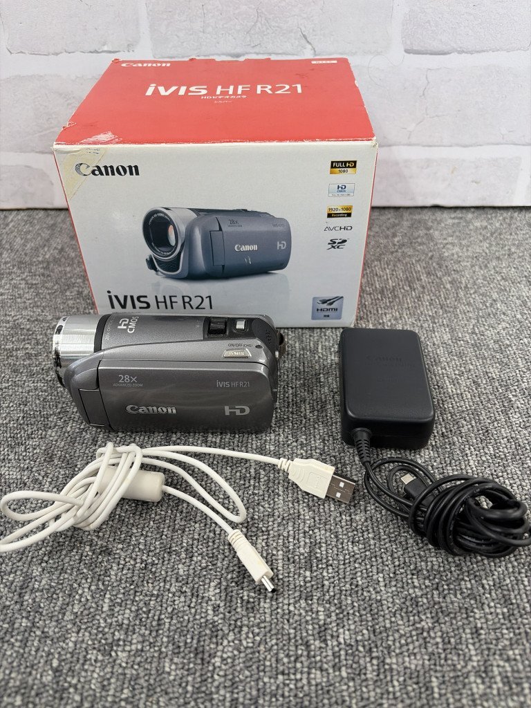 ☆ Canon iVIS HFR21 キャノン デジタルビデオカメラ 通電確認済み 現状品 TK250207拍卖