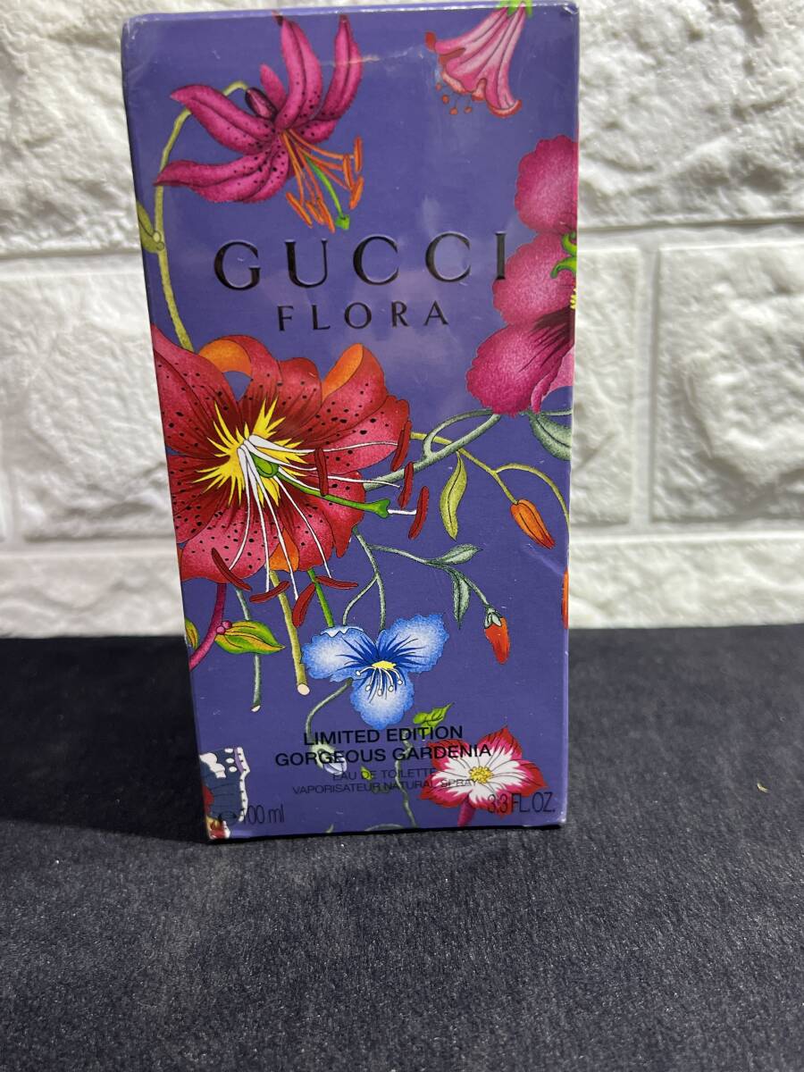 グッチ GUCCI FLORA GORGEOUS GARDENIA オードトワレ 香水 ブルーパープル100ml 拍卖