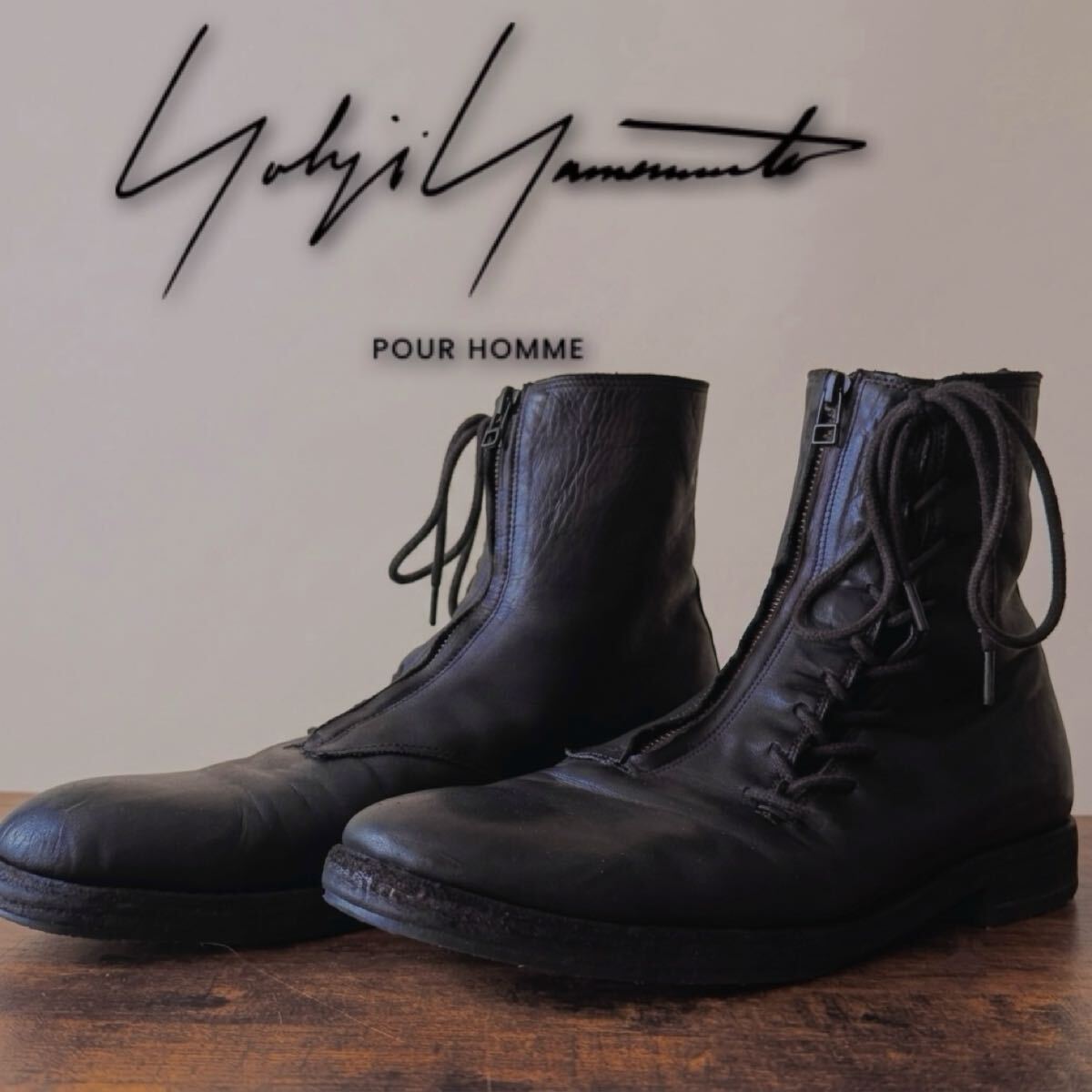 2025SS|Yohji Yamamoto Pour Homme|Product Dyeing 馬HorseLeather FrontZip Boots 拍卖