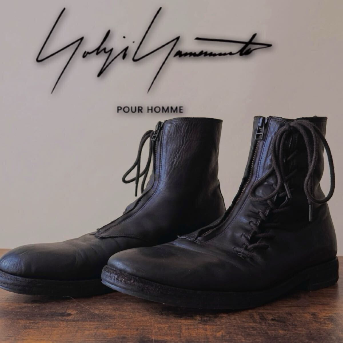 2025SS|Yohji Yamamoto Pour Homme|Product Dyeing 馬HorseLeather FrontZip Boots 拍卖