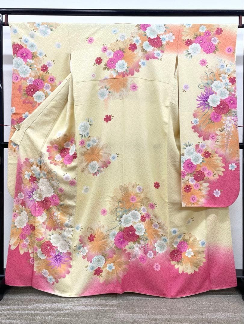 振袖 ラメ刺繍 金彩 銀通し 紋意匠 身丈160cm 撥水加工済 HKT078拍卖