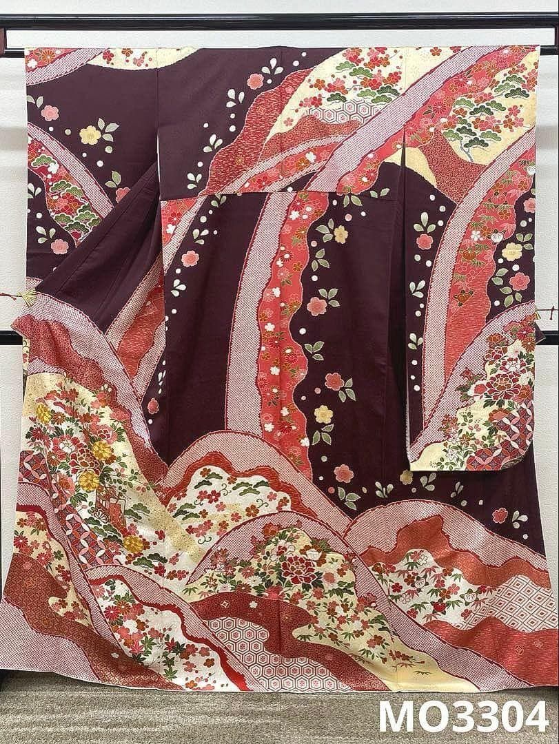 振袖 金駒 金彩 紋意匠 身丈161cm 撥水加工済 MO3304拍卖