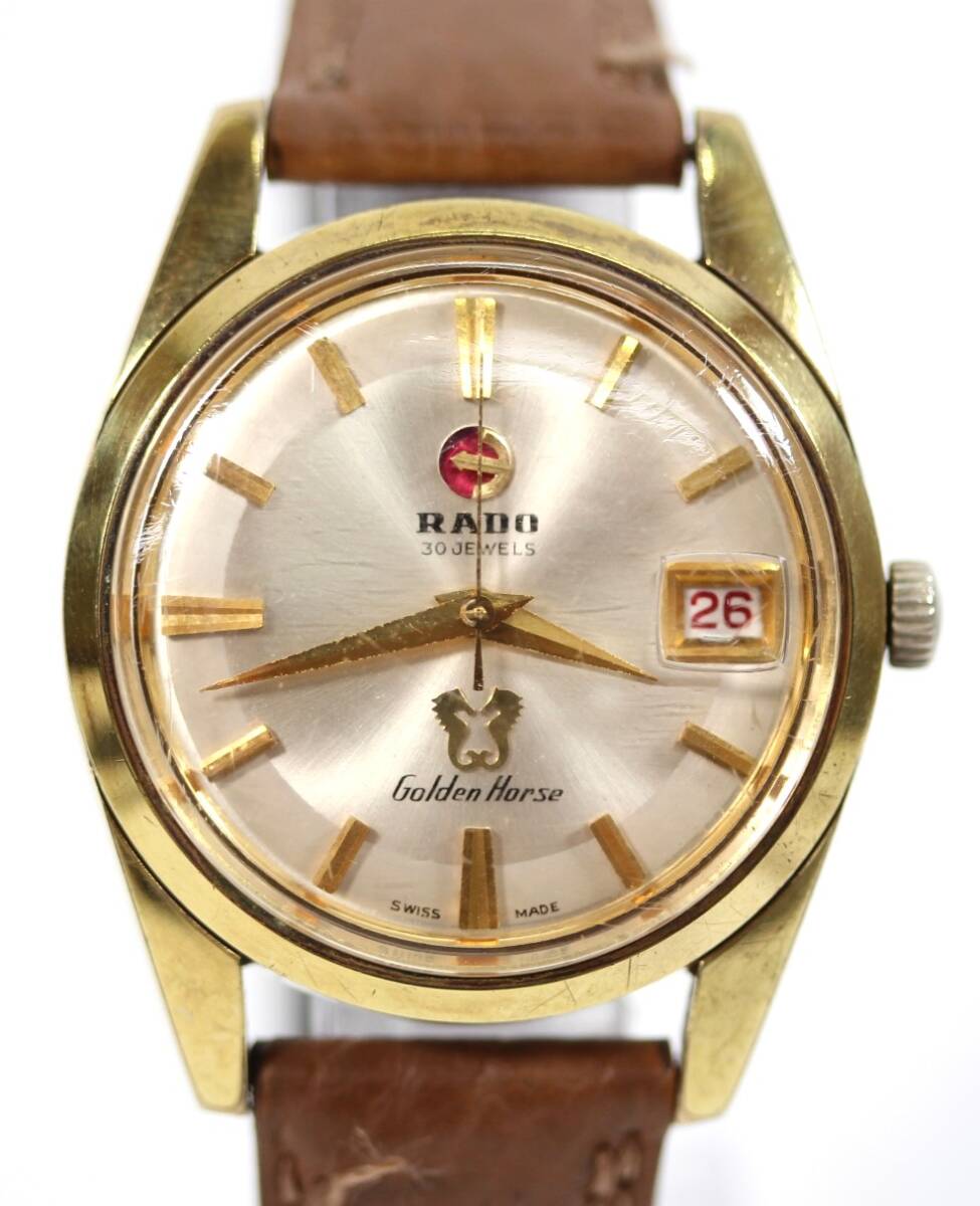 ◎Y7408#◆中古品◆RADO ラドー Golden horse ゴールデンホース 30 JEWELS ※社外品ベルト・社外品尾錠拍卖