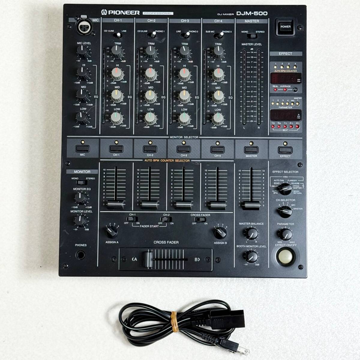 動作品 PIONEER パイオニア DJM-500 DJミキサー PROFESSIONAL 電源ケーブル付拍卖