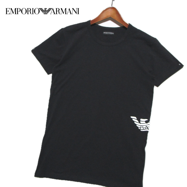 【エンポリオアルマーニ】 半袖ストレッチTシャツ ビッグイーグル ブラック (L) カットソー EMPORIO ARMANI UNDERWEAR拍卖
