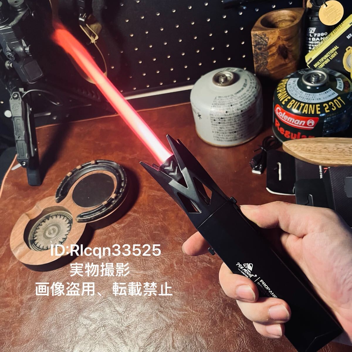 地表最強炎 全金属製 ディングトーチ アウトドア ガストーチ めっき黒 火力調節 ロック付き キャンプ サバイバル ハイキング 野外登山 拍卖