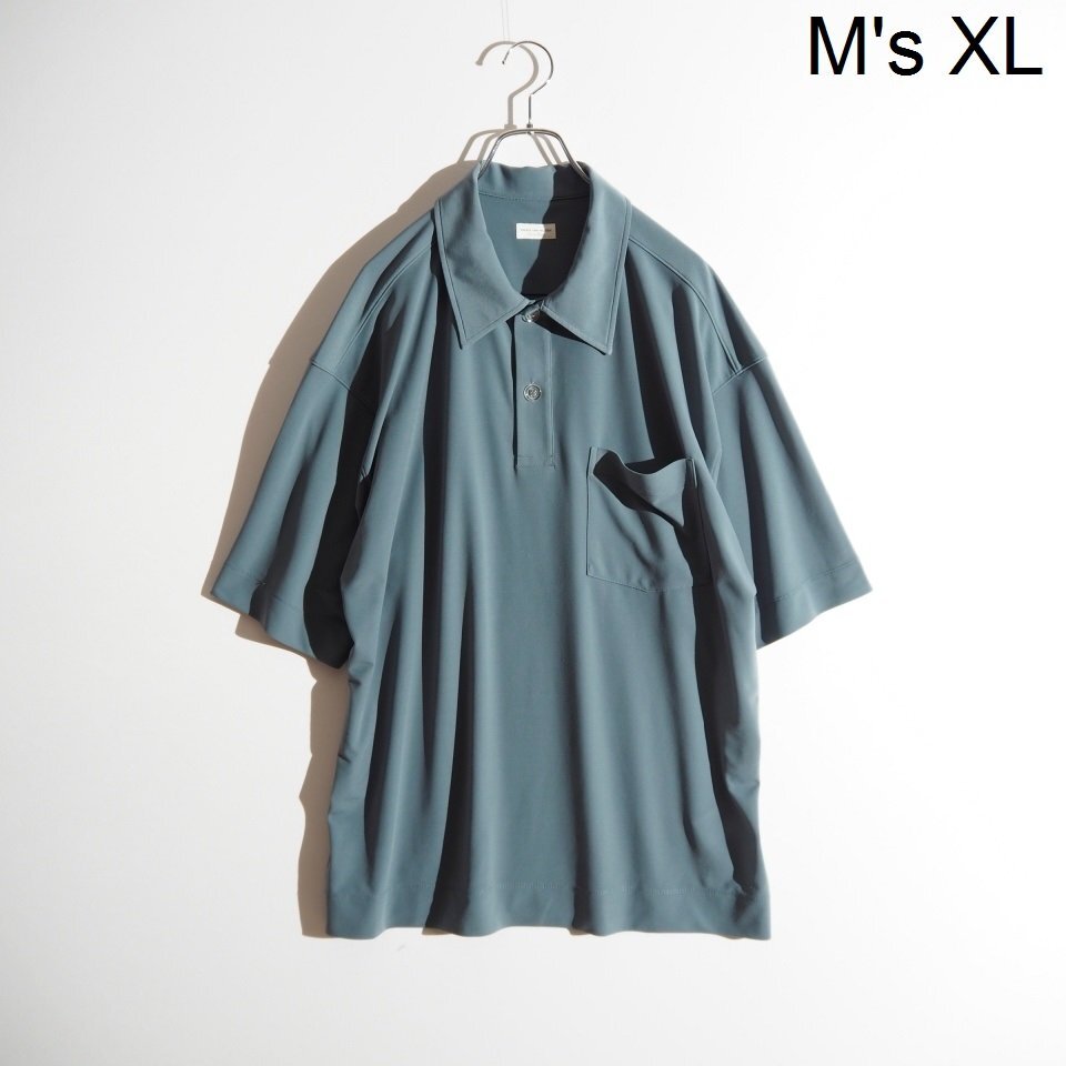 C4704P ▼DRIES VAN NOTEN ドリスヴァンノッテン▼ 22SS ポリエステル オーバーサイズ ポロシャツ ブルーグレー XL / 半袖シャツ mks拍卖