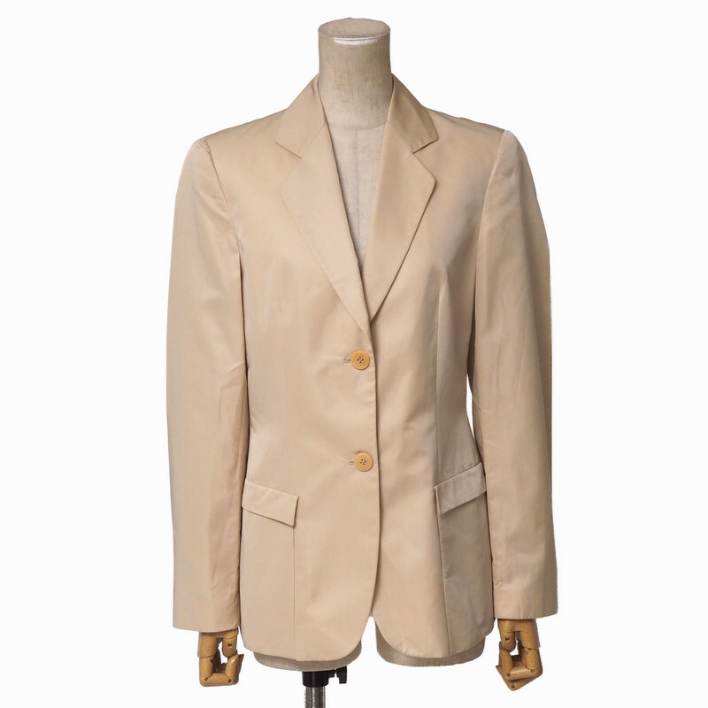 MJ4839□伊製 ジョルジオアルマーニ/GIORGIO ARMANI ヴェスティメンタ/VESTIMENTA シルクコットン テーラードジャケット レディース 36拍卖