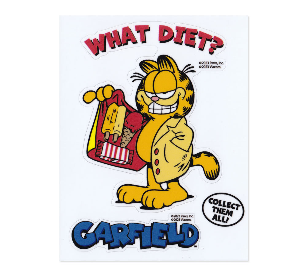 ガーフィールド ステッカー ネコ 猫 かわいい キャラクター アメリカ おしゃれ アメリカン 車 バイク かっこいい WHAT DIET?拍卖