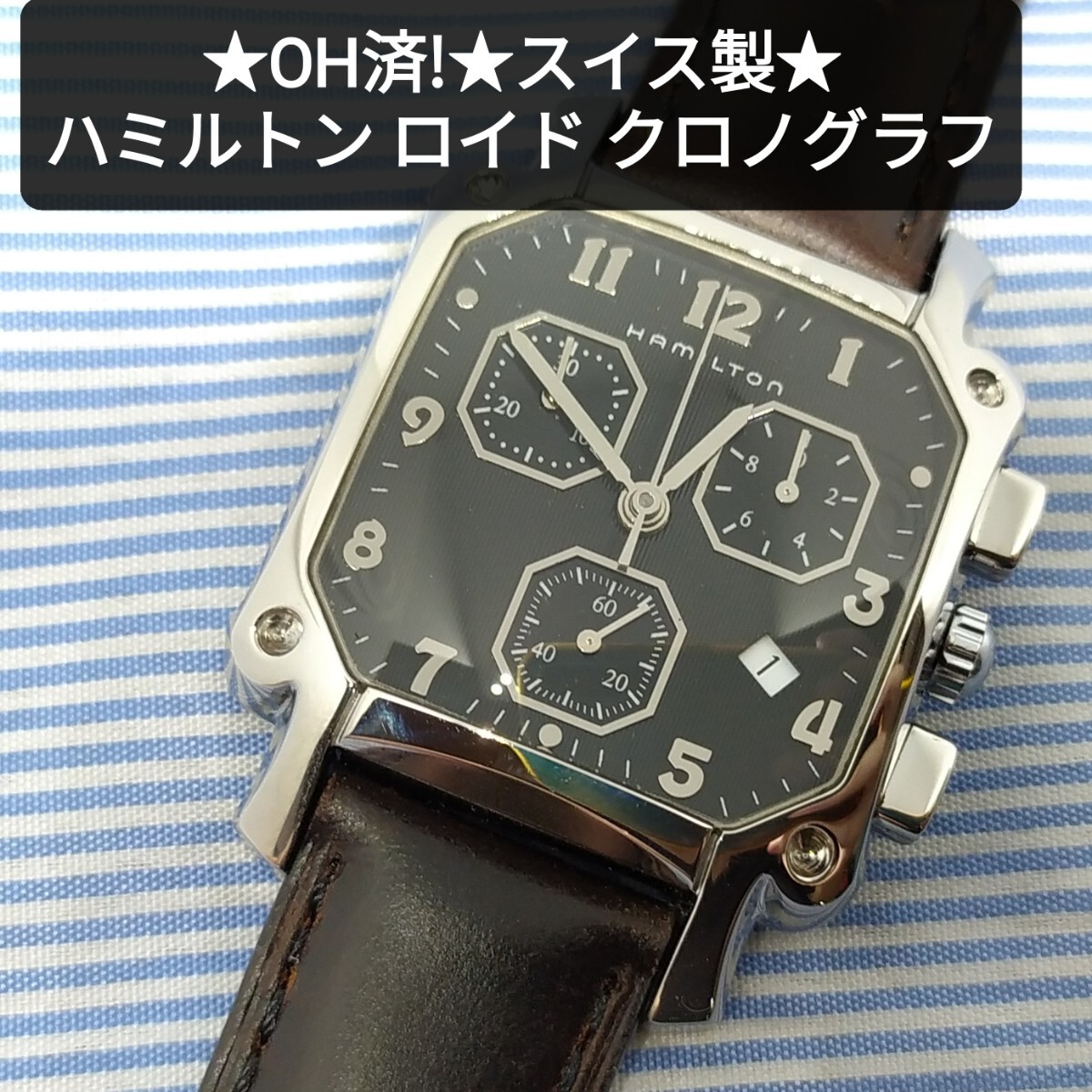 ★OH済★スイス製★ハミルトン ロイド クロノグラフ クォーツ腕時計 メンズ Hamilton h194120 frank lloyd wright拍卖