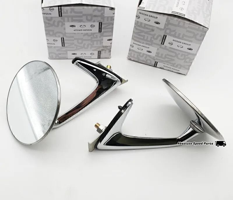新品 日産純正 サニー B110 サニートラック B120 ブルーバード フェンダーミラー サイドミラー 左右セット ローバー ミニ 流用 丸型 JDM拍卖
