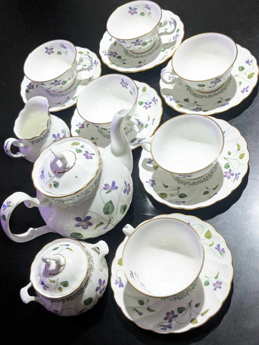 ノリタケ Noritake バイオレットドリーム VIOLET DREAM ティーセット コーヒーカップ ソーサー ティーポット クリーマー シュガーポット 拍卖