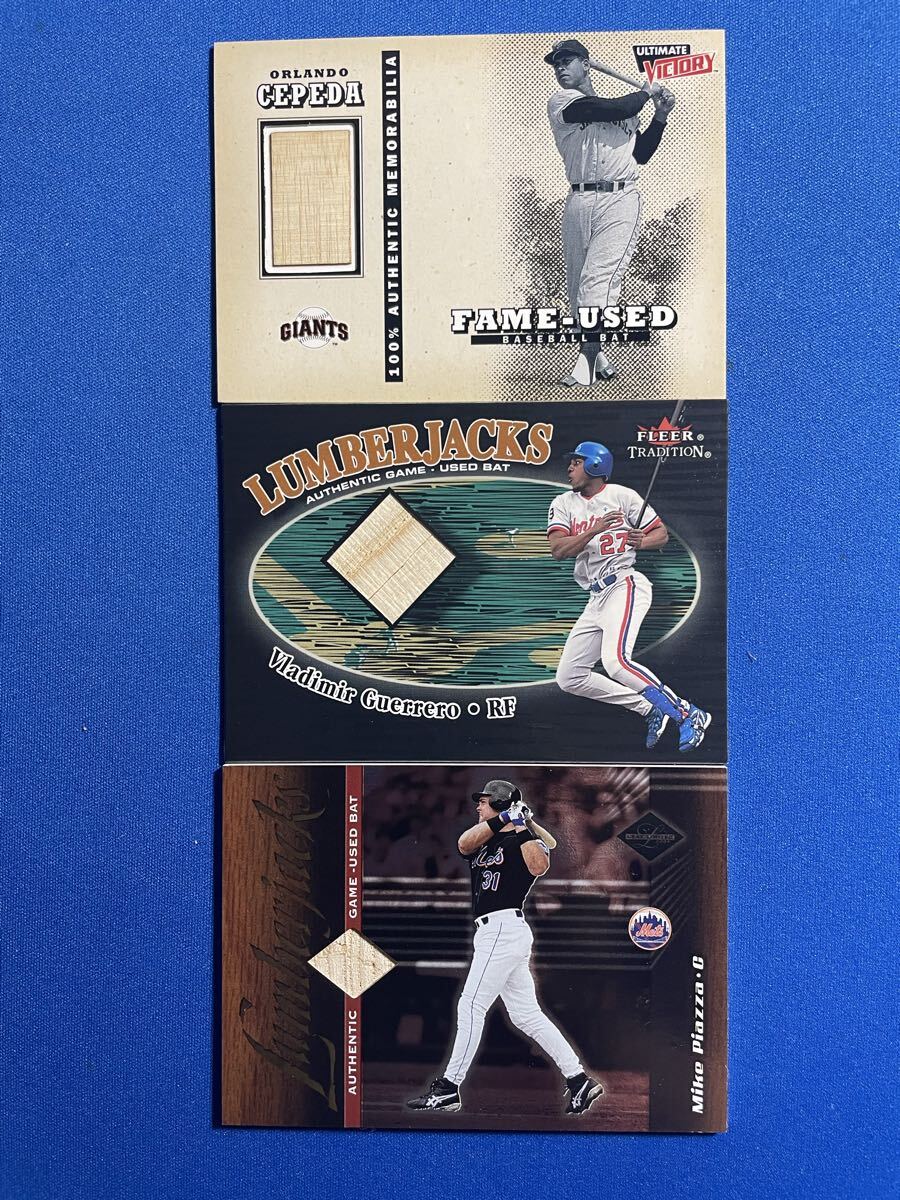 〝メモラBat祭り〟【Orlando Cepeda(セペダ),Vladmir Guerrero(ゲレーロ),Mike Piazza(ピアザ)】 1999-2021年UD,Fleer,Donruss 3枚セット!拍卖