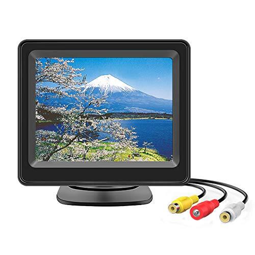 Antion 3.5インチモニター 小型オンダッシュモニター 液晶2系統の映像入力 バック連動 防犯/監視/車載用 二種類のホルn拍卖