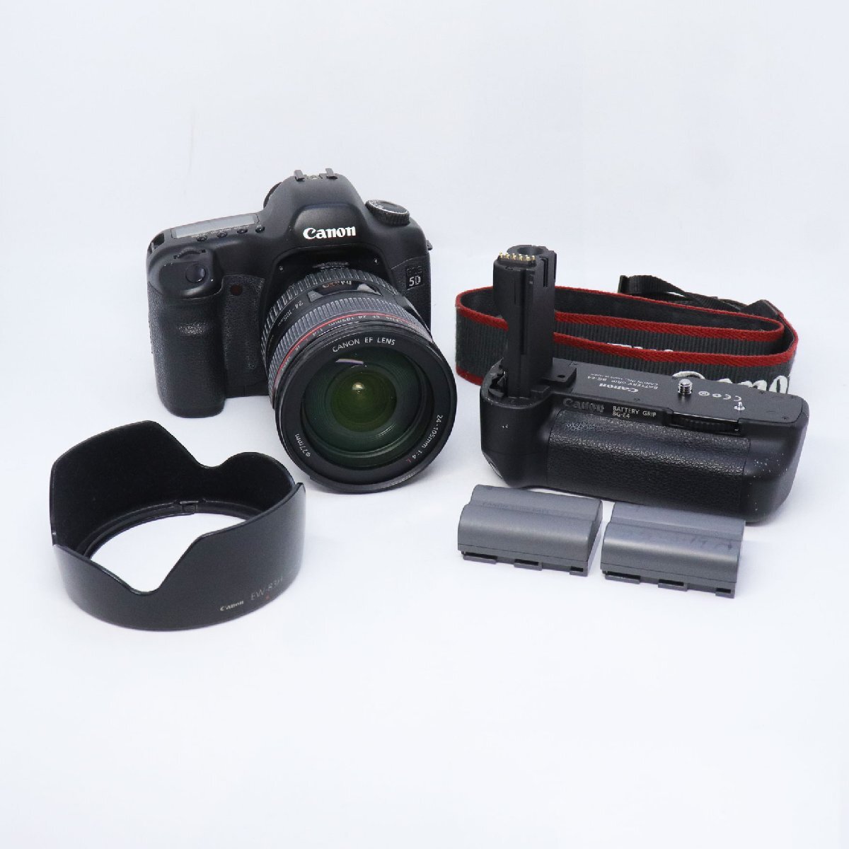 1円~ Canon キヤノン EOS 5D 初代 デジタル一眼レフカメラ EF 24-105mm F4L IS USM バッテリーグリップ付 通電・動作確認済 送料無料!!拍卖