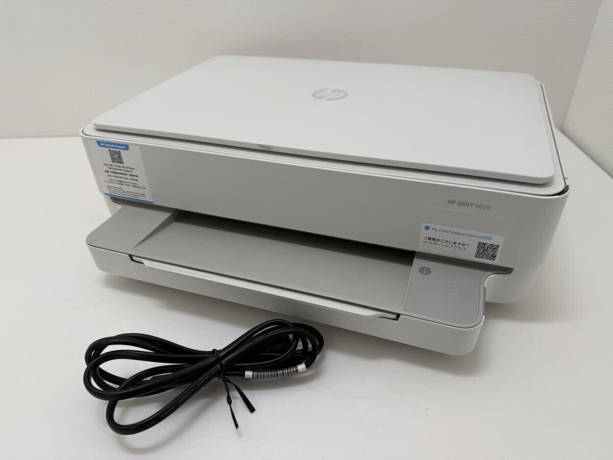 (0723y9) HP ヒューレット・パッカード インクジェット複合機 HP ENVY 6020 インクジェットプリンター 2023年製 ホワイト ★通電のみOK拍卖