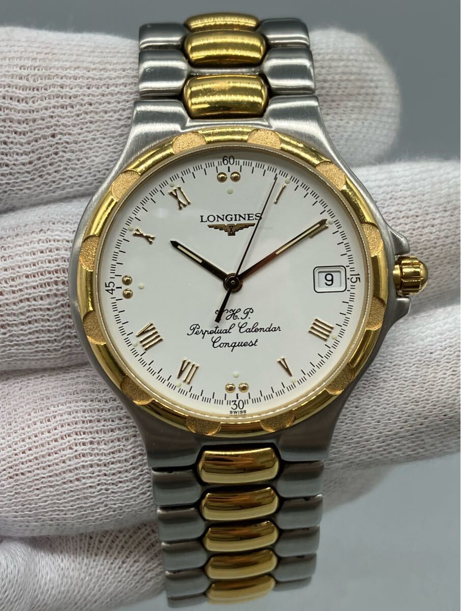 LONGINES L1.627.5 Conquest 不動 腕時計 クォーツ デイト コンビ ステンレス【4036】拍卖
