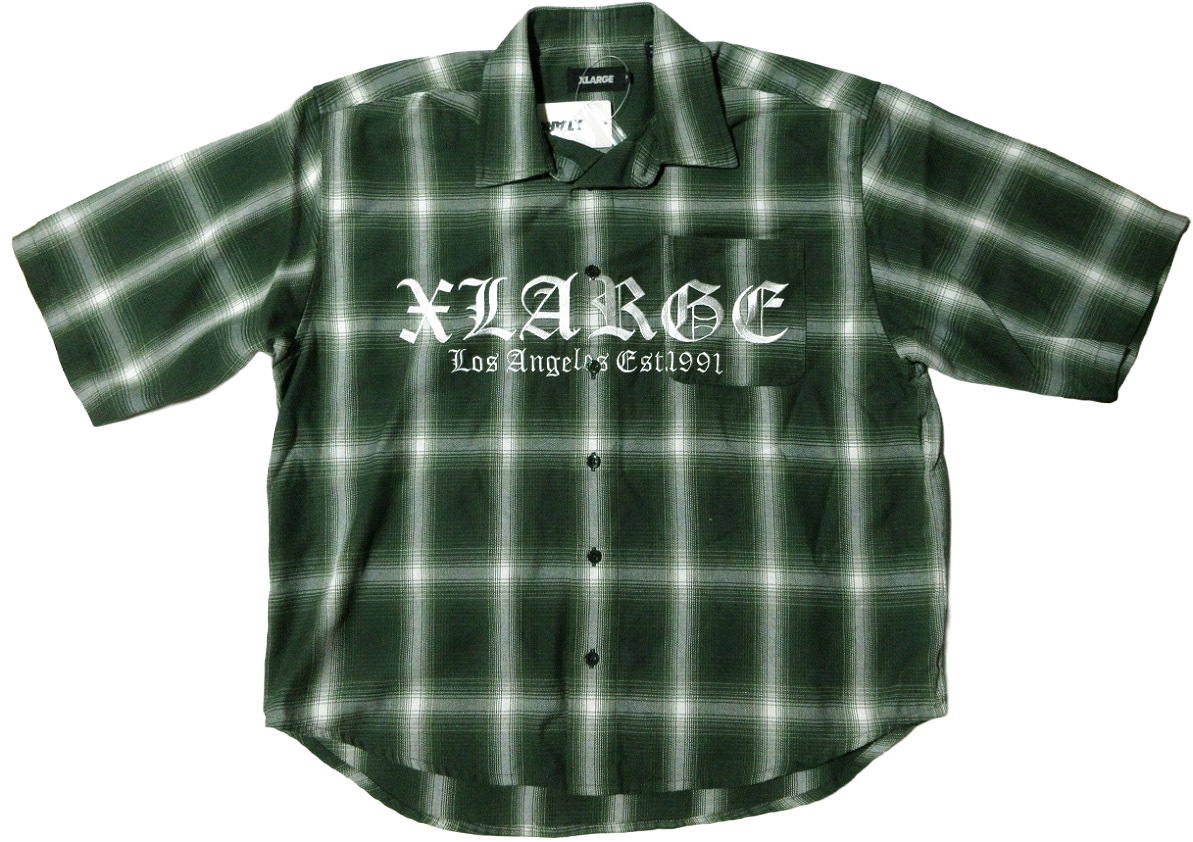 XLARGE OLD ENGLISH 半袖シャツ Sサイズ グリーン 101242014006 エクストララージ 拍卖