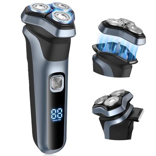 ひげそり 電動シェーバー メンズ 【密着早剃り & 敏感肌向け】3D磁気式浮動ヘッド 54枚刃 深剃り 電気シェーバー kanna拍卖