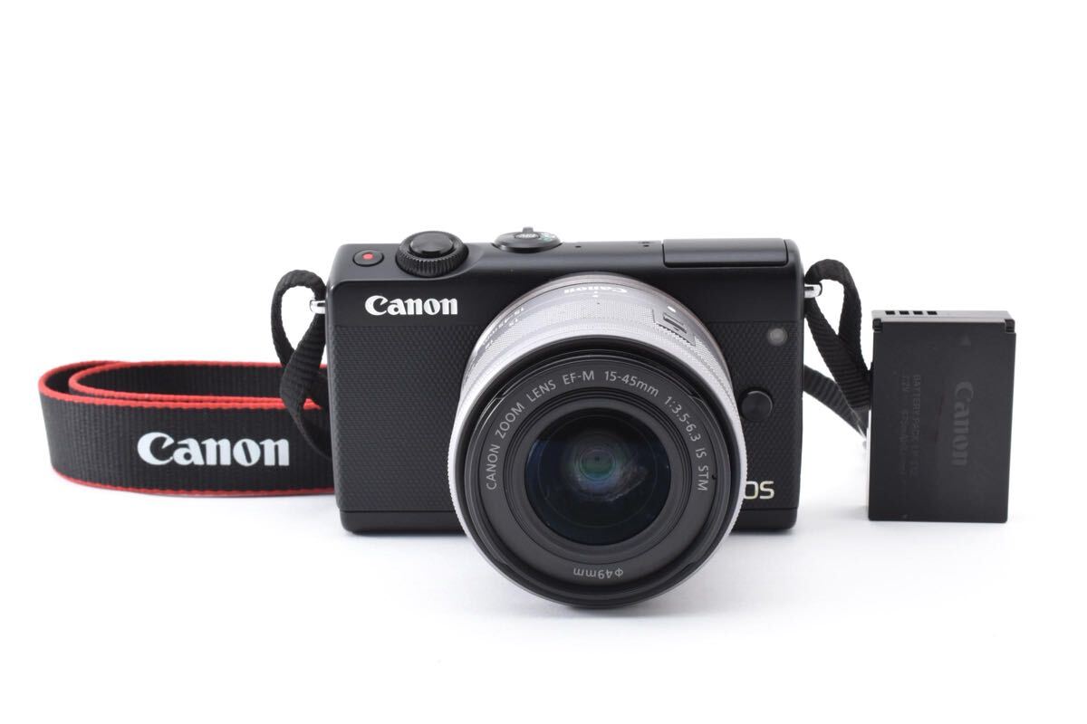 ◎美品◎ Canon キャノン EOS M100 ブラック ZOOM LENS EF-M 15-45mm F3.5-6.3 IS STM レンズ ミラーレス一眼【バッテリー付き】#1144拍卖