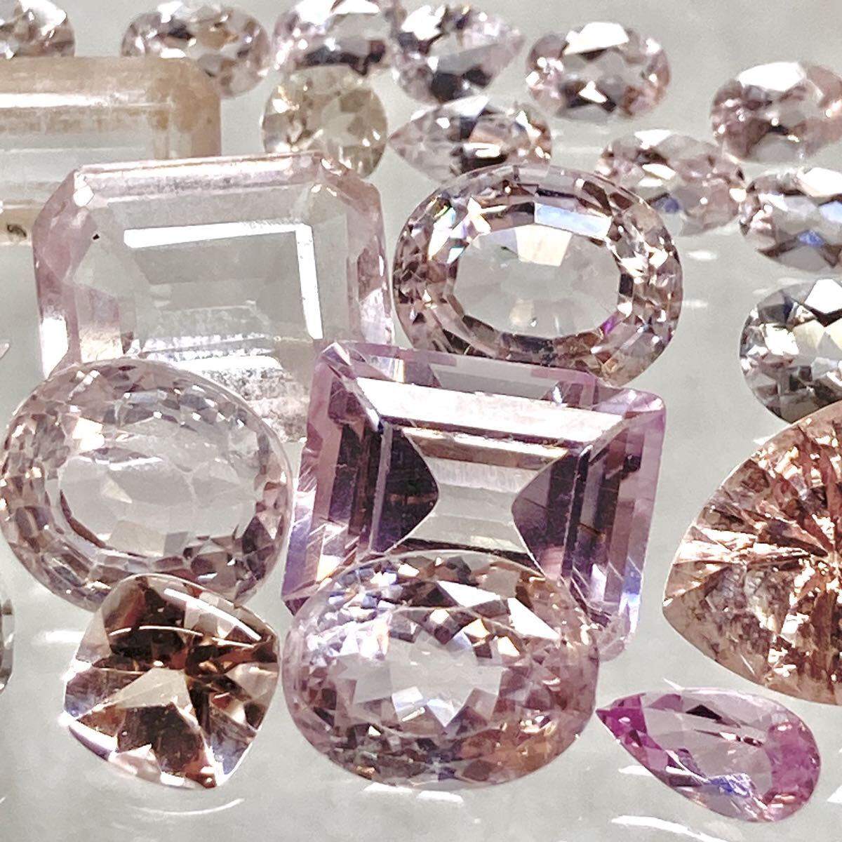 ■天然モルガナイト/クンツァイトおまとめ79ct■a 約15.8g ルース 裸石 宝石 ジュエリー jewerly kunzite morganite w2ま26拍卖