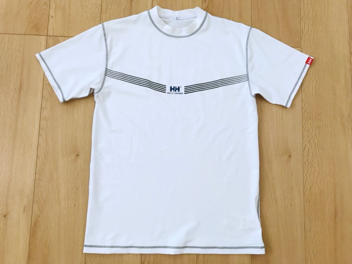 【良品】ヘリーハンセン*ラッシュガード*白*M拍卖