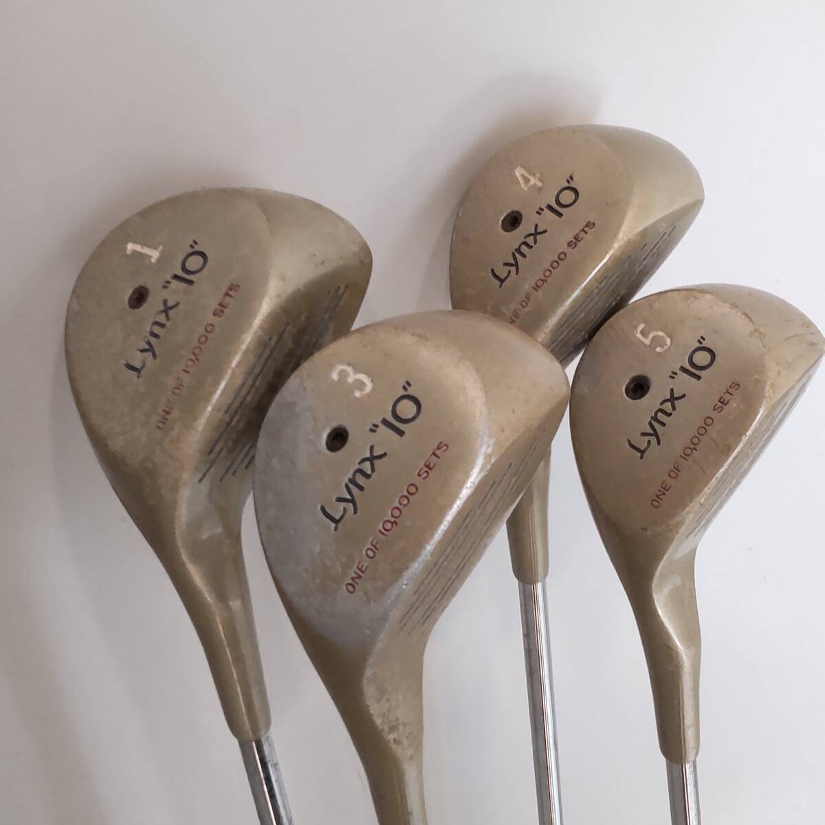 Y071606■Lynx ”10” リンクス one of 10,000 sets ウッド 4本 フェアウェイウッド #1,3,4,5 クラウンが木製 ゴルフクラブ■拍卖