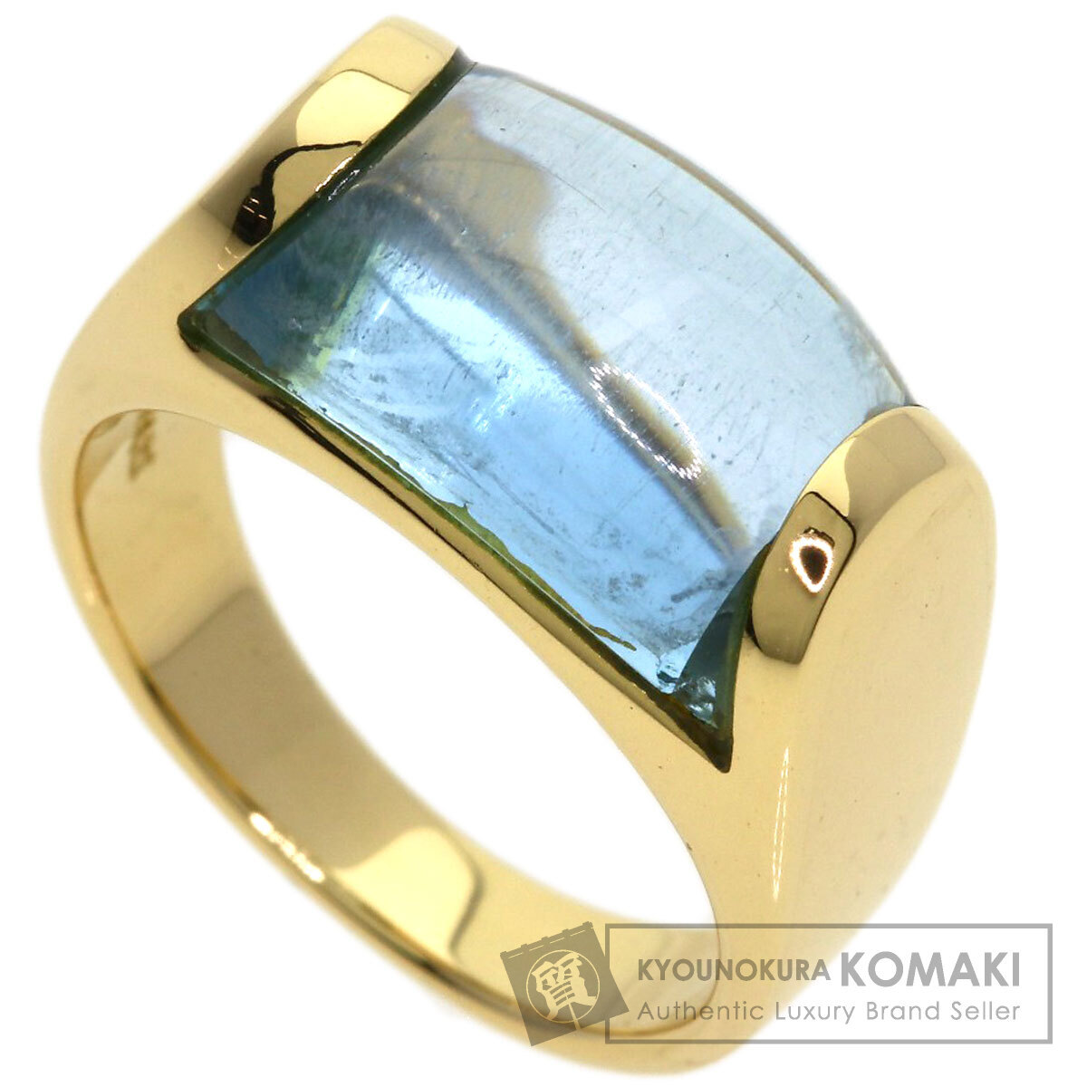 BVLGARI ブルガリ トロンケット ブルートパーズ リング・指輪 K18イエローゴールド レディース 中古拍卖