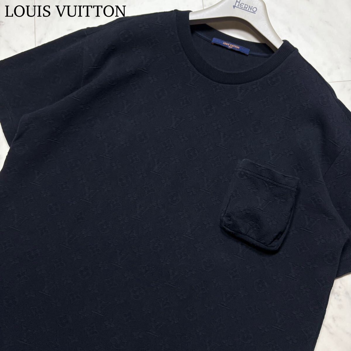 LOUIS VUITTON ルイヴィトン 3Dポケット モノグラム Tシャツ 半袖 カットソー トップス シグネチャー 総柄 イタリア製 ブラック 黒 メンズ拍卖