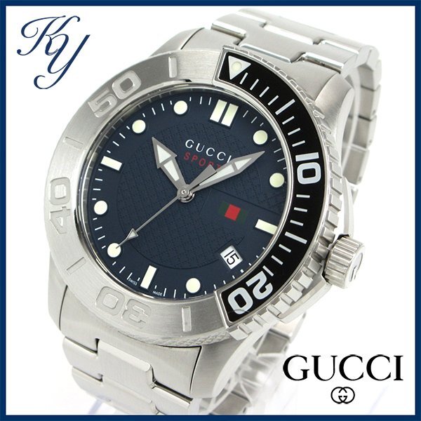 1円~ 3ヶ月保証付き 磨き済み 美品 本物 定番 人気 GUCCI グッチ Gタイムレス 126.2 メンズ 時計拍卖