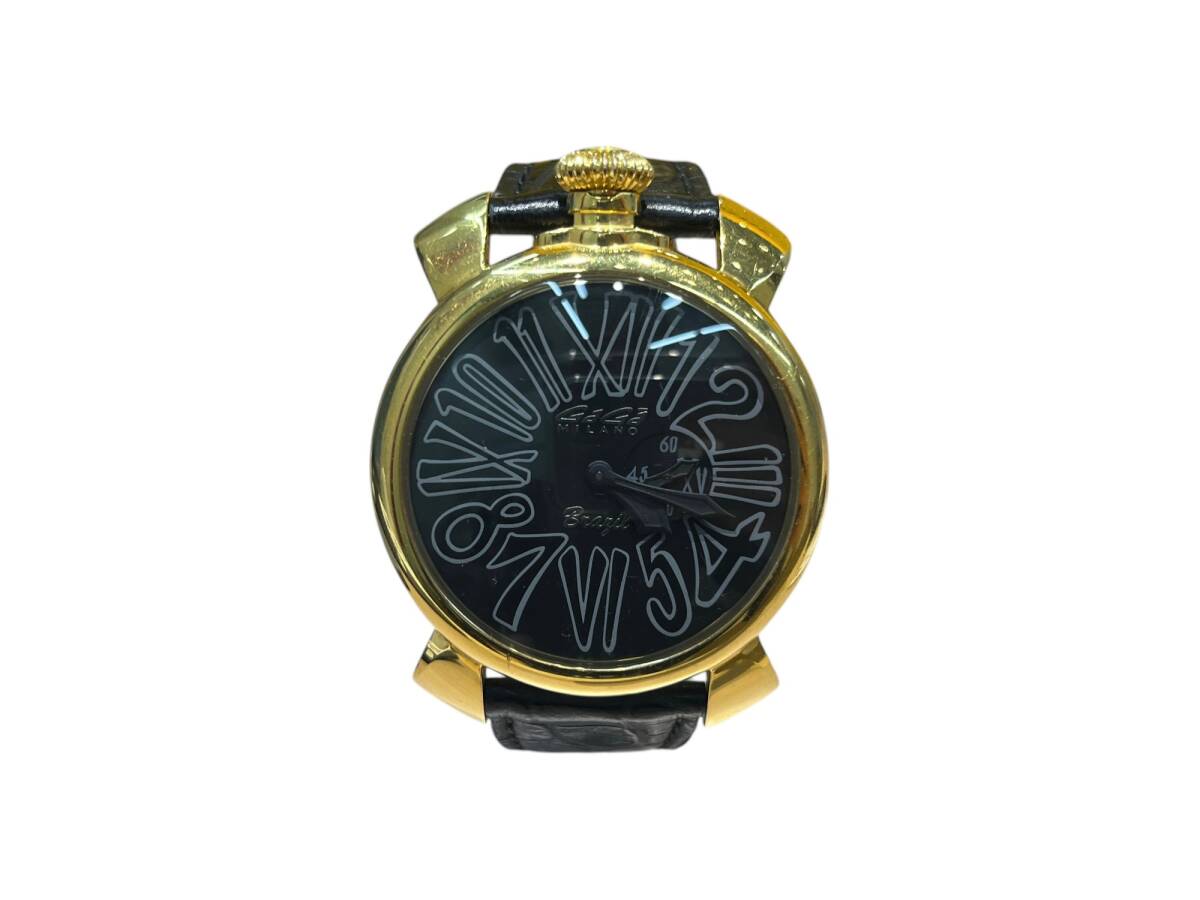 GaGa MILANO (ガガミラノ) SLIM46MM アナログ腕時計 クォーツ スペシャルエディション 20-08-2016 ブラック×ゴールド メンズ/036拍卖