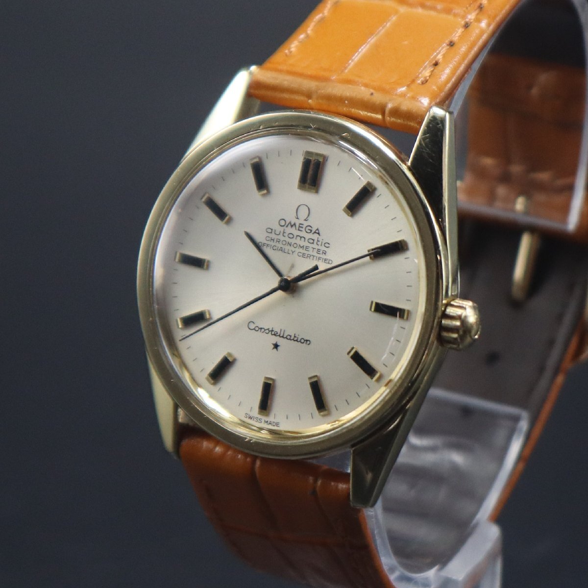OMEGA オメガ コンステレーション クロノメーター Ref.167.021 Cal.712 自動巻 ゴールドカラー 1968年頃 新品革ベルト アンティーク メンズ拍卖