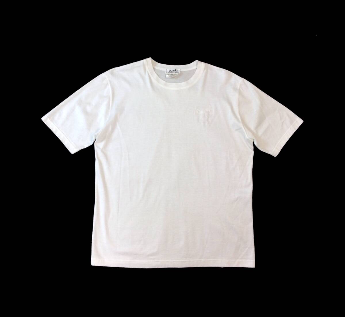 HERMES エルメス 刺繍ロゴ 半袖 Tシャツ トップス カットソー 白 ホワイト コットン M (kk)拍卖